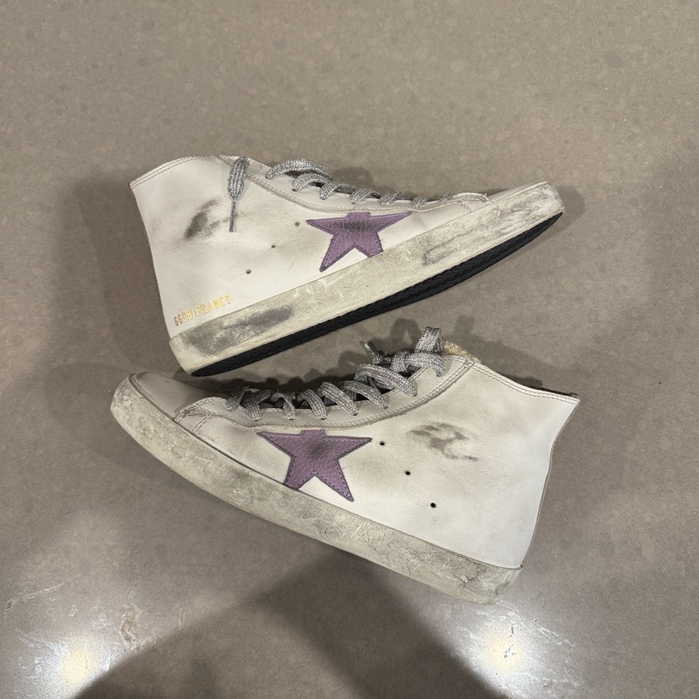 Golden Goose White and Silver High-Tops - Picture 3 of 7